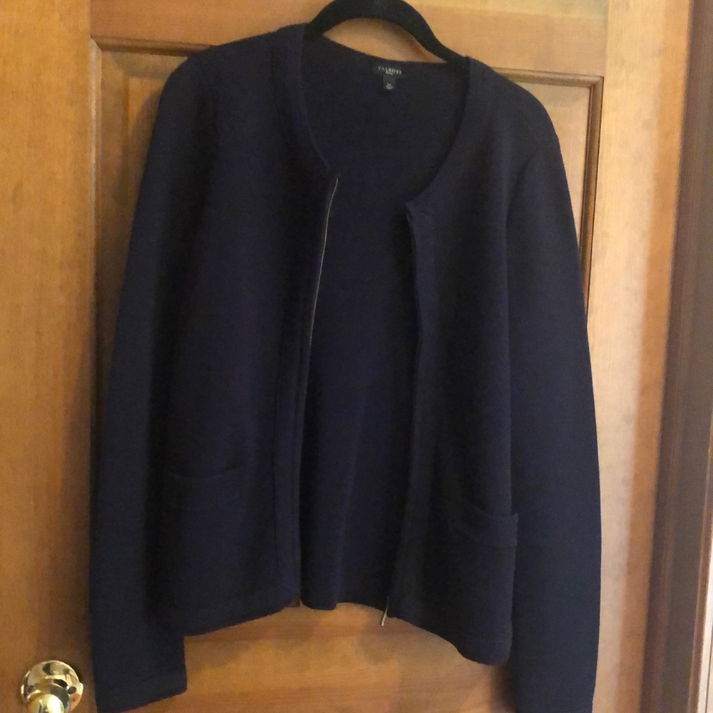 Talbots Medium Weight Navy Blue Bomber-style Jacket